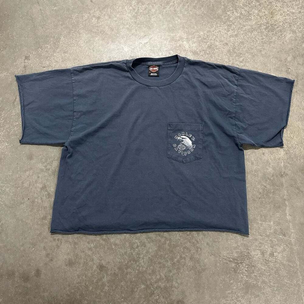 Vintage Harley Davidson Pikes Peak Colorado Springs Pocket Boxy Tee USA 2XL